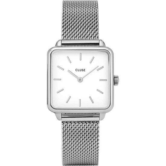 orologio cluse la tétragone silver mesh/white