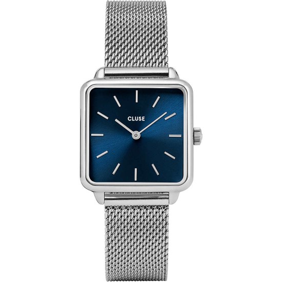 orologio cluse la tétragone mesh silver/marine blue