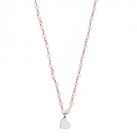 collana jack&co con cuore e cristalli rosa