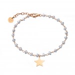 bracciale jack&co oro rosa con stella e cristalli celesti