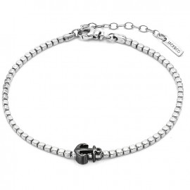 bracciale jack&co mini pepite e ancora rodio nero