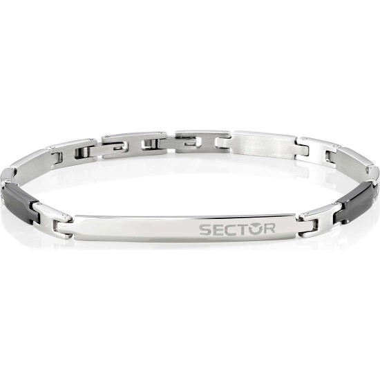 Bracciale uomo Sector Basic acciaio e pvd nero