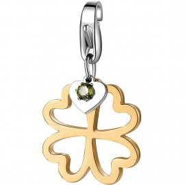 Charm S'Agapò quadrifoglio dorato collezione Happy