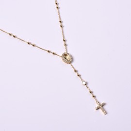 Collana Rosario in argento dorato 04