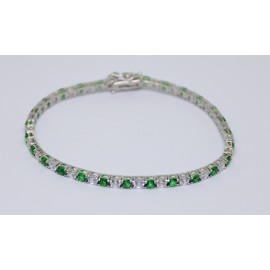 Bracciale tennis in argento 925/1000 3 MM verde