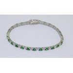 Bracciale tennis in argento 925/1000 3 MM verde