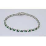 Bracciale tennis in argento 925/1000 3 MM verde