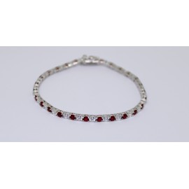 Bracciale tennis in argento 925/1000 3 MM rosso