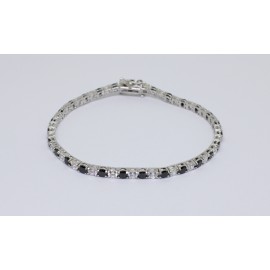 Bracciale tennis in argento 925/1000 3 MM nero