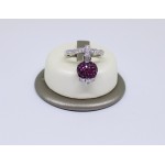 Anello campanella pavè con zirconi fucsia