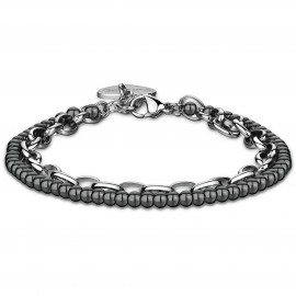 Bracciale donna S'Agapò in acciaio ematite Happy