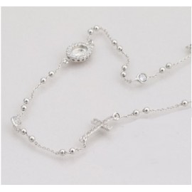 collana rosario girocollo in argento 925