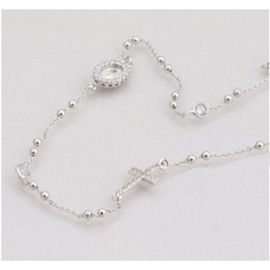 collana rosario girocollo in argento 925
